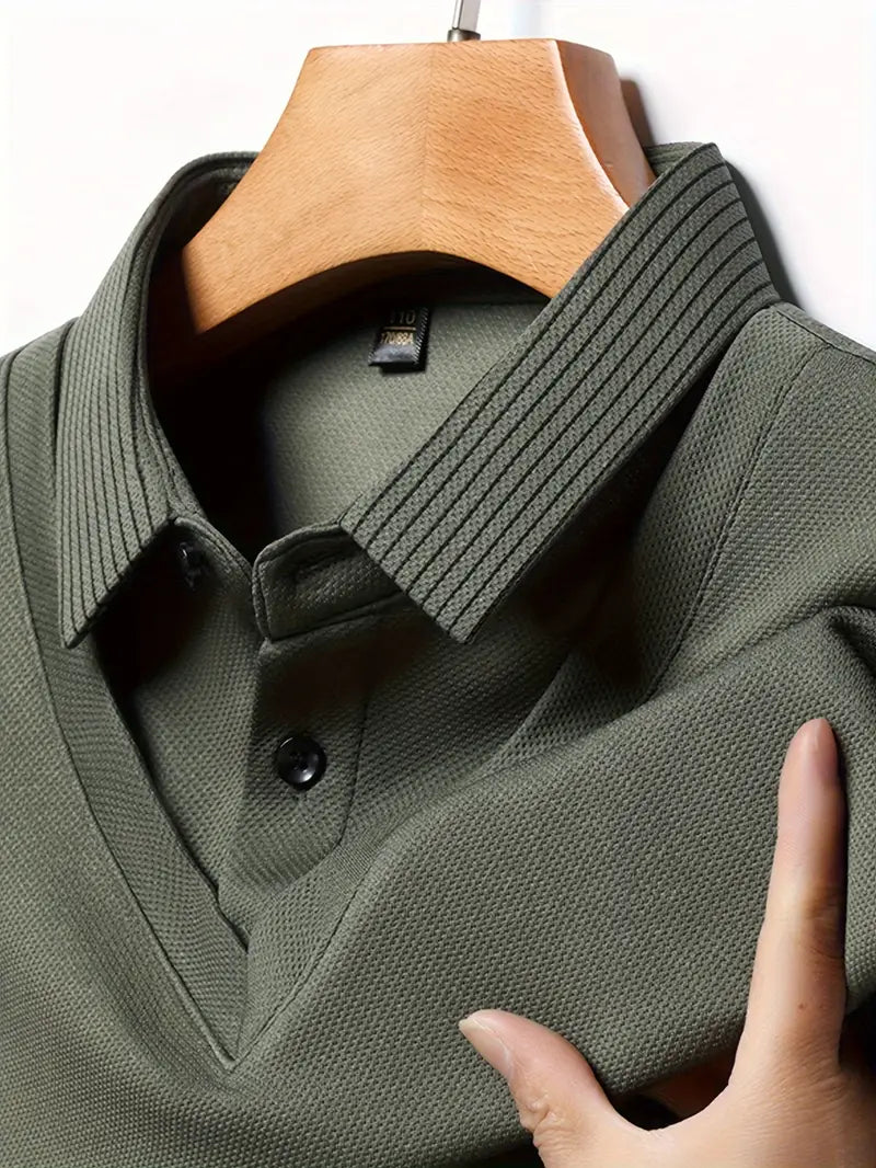 2-in-1 Langarm-Poloshirt für Herren – stylisch und atmungsaktiv