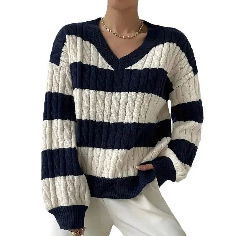 Pull Rayé en Maille pour Femme Grace