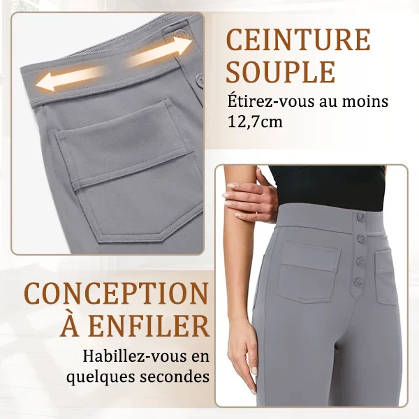 Stretchhose mit hoher Taille und Seitentaschen - Sophie