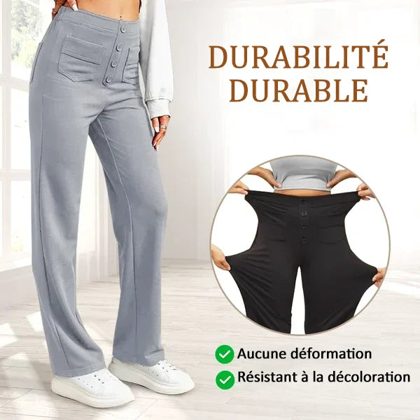 Stretchhose mit hoher Taille und Seitentaschen - Sophie