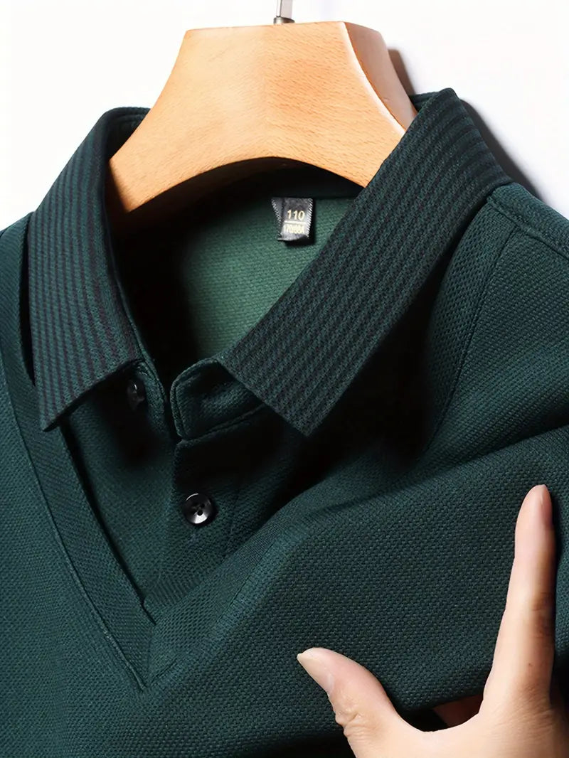2-in-1 Langarm-Poloshirt für Herren – stylisch und atmungsaktiv