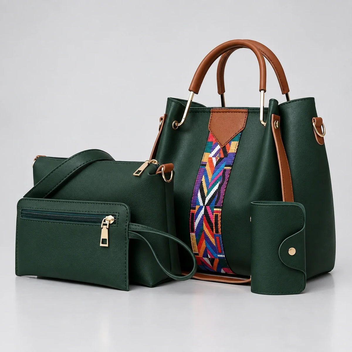 Allure | Ensemble de sacs à main 4 pièces pour femme – Cabas, sac bandoulière, portefeuille & pochette