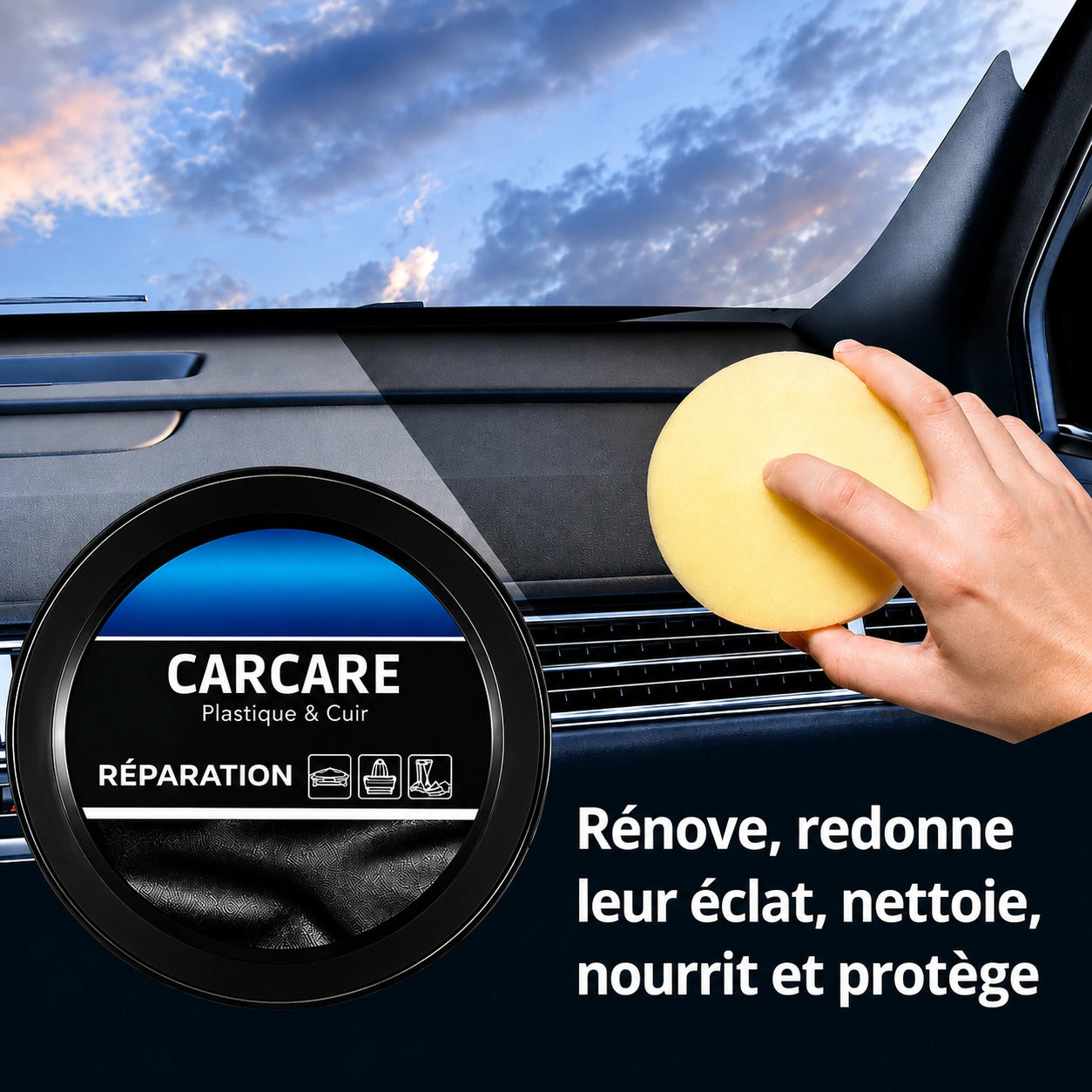 CarCare - Crème Réparatrice + Éponge Gratuite