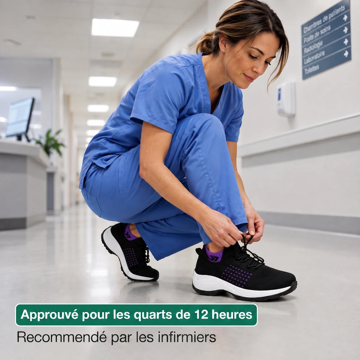 OrthoShift™ – Chaussures de travail 12 h pour soulager les douleurs aux pieds, genoux & dos