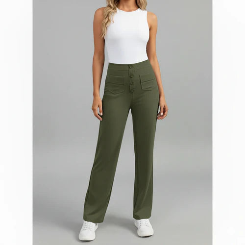 Pantalon Taille Haute Extensible avec Poches Latérales - Sophie