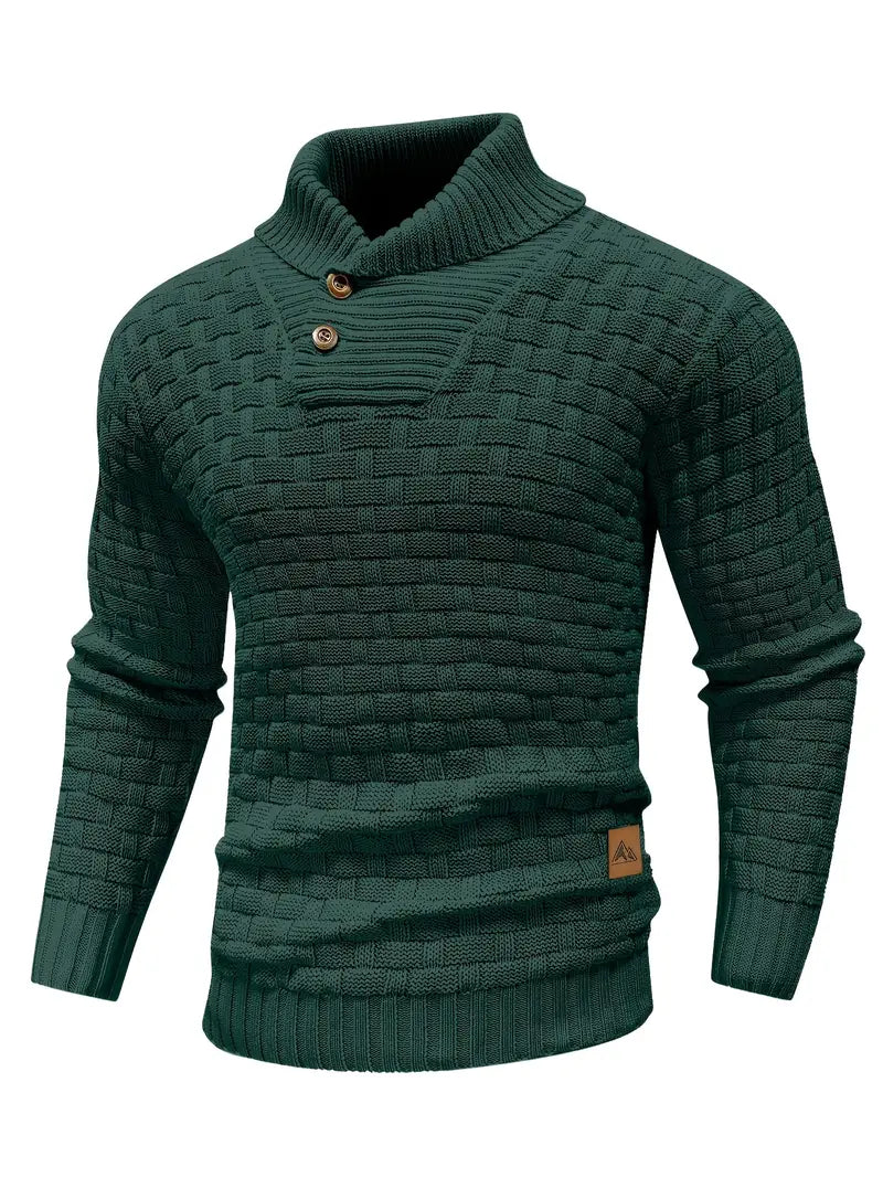 Herren-Strickpullover mit Schalkragen - Auguste