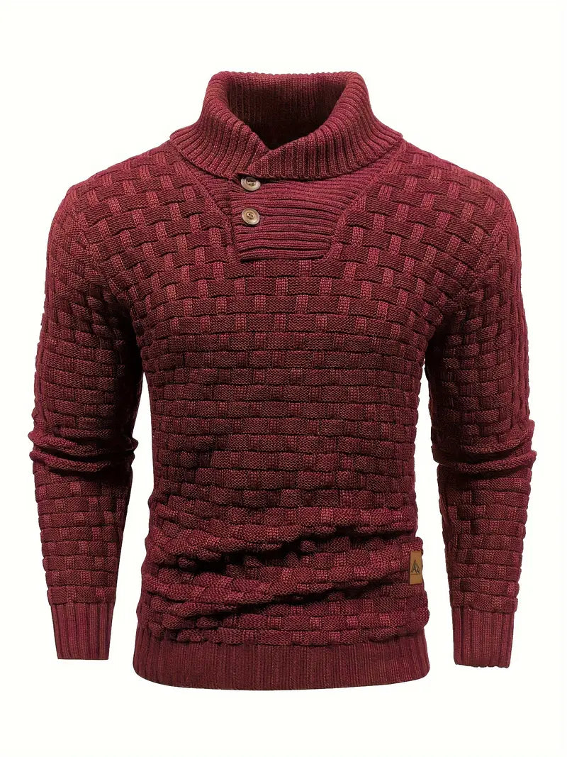 Herren-Strickpullover mit Schalkragen - Auguste