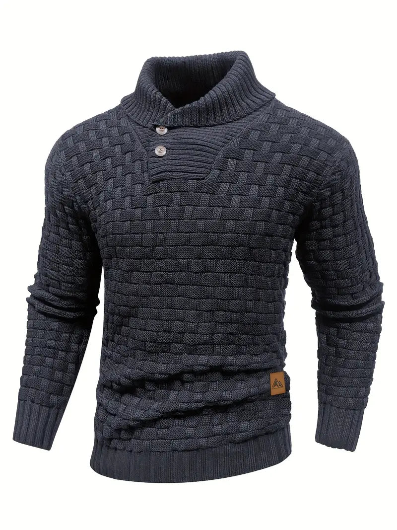 Herren-Strickpullover mit Schalkragen - Auguste