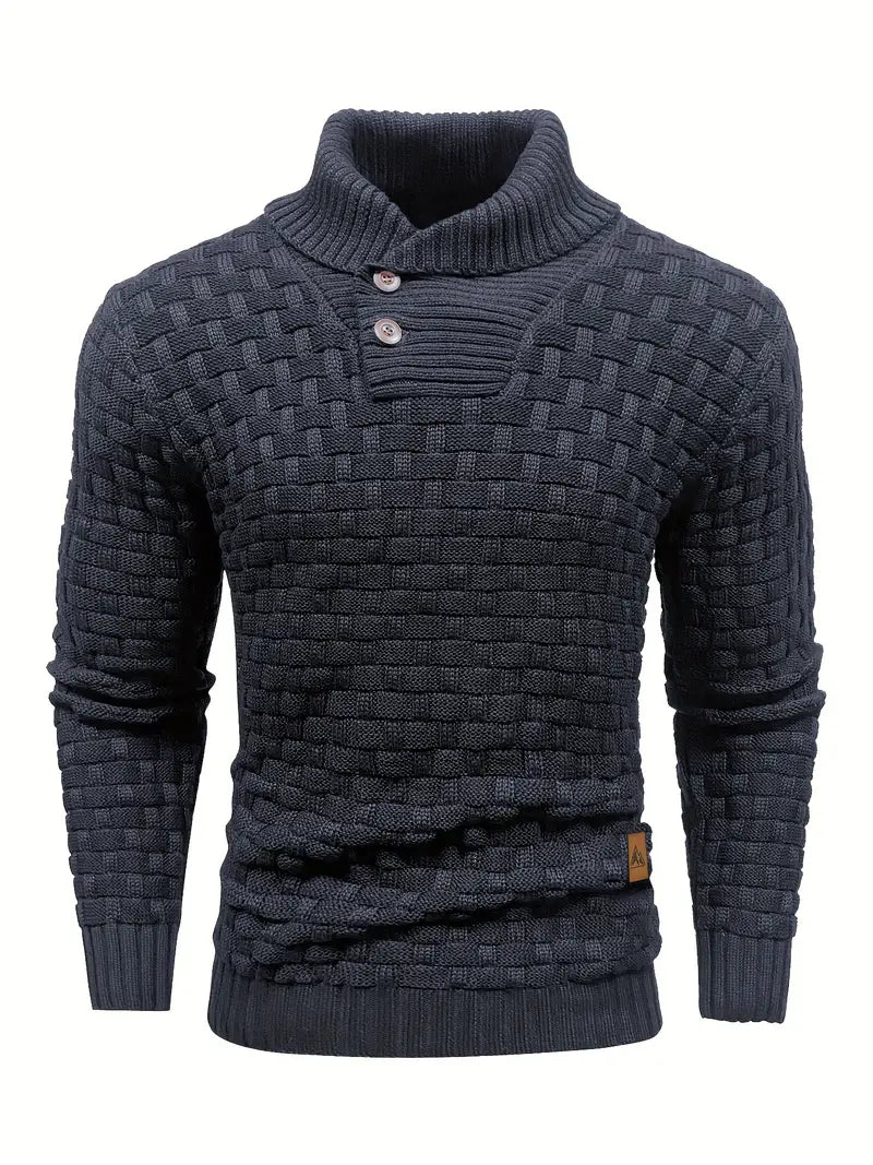 Herren-Strickpullover mit Schalkragen - Auguste