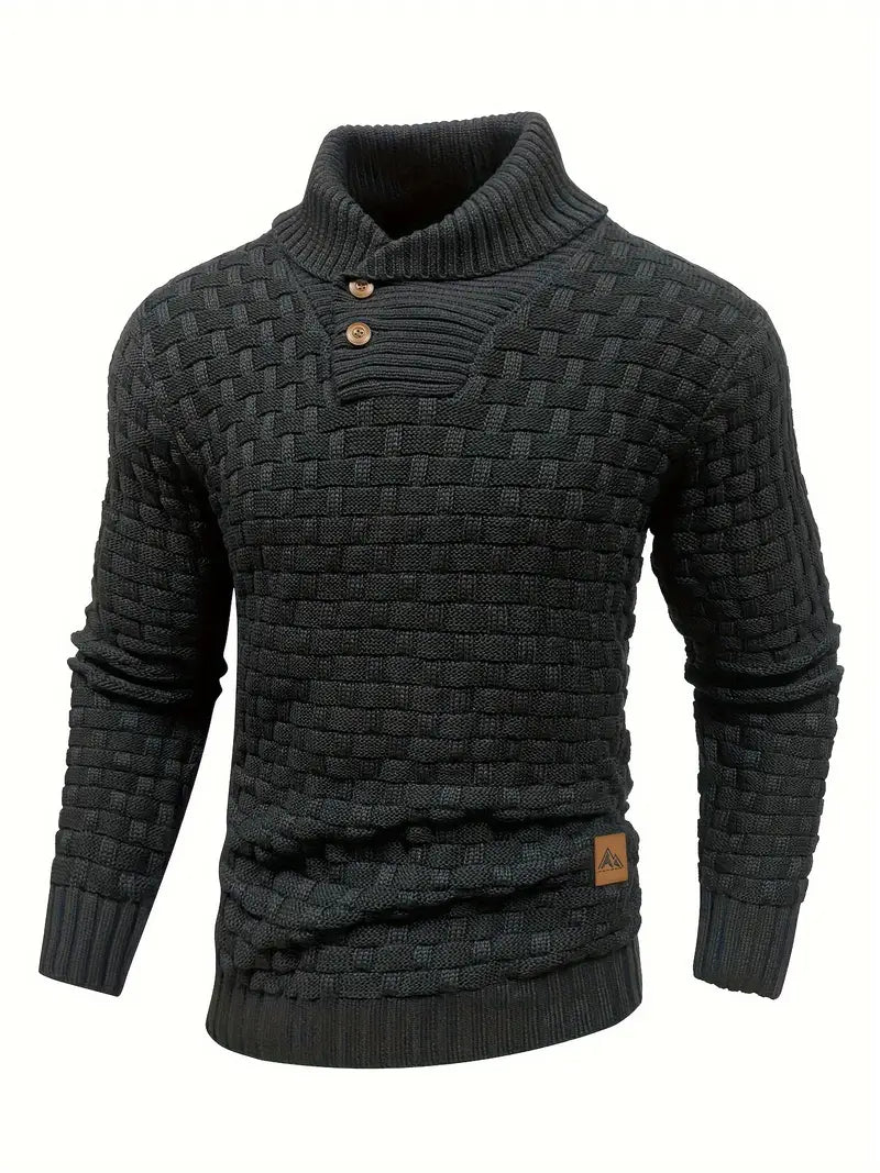 Herren-Strickpullover mit Schalkragen - Auguste