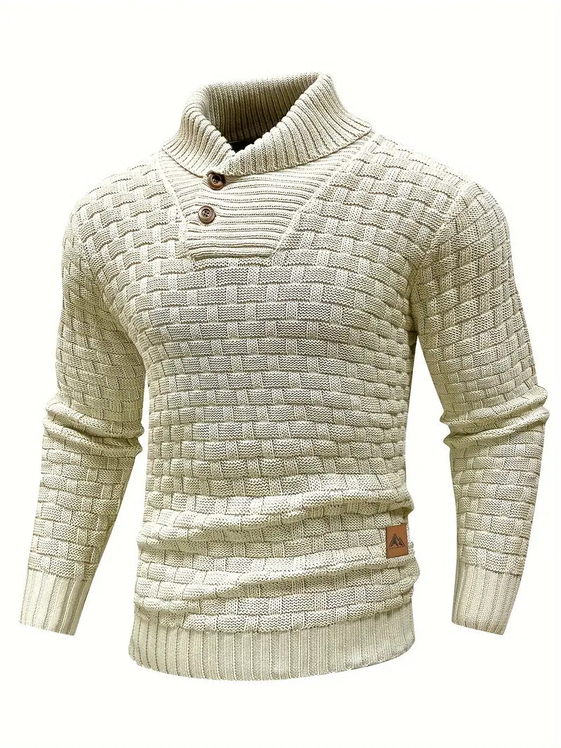 Herren-Strickpullover mit Schalkragen - Auguste