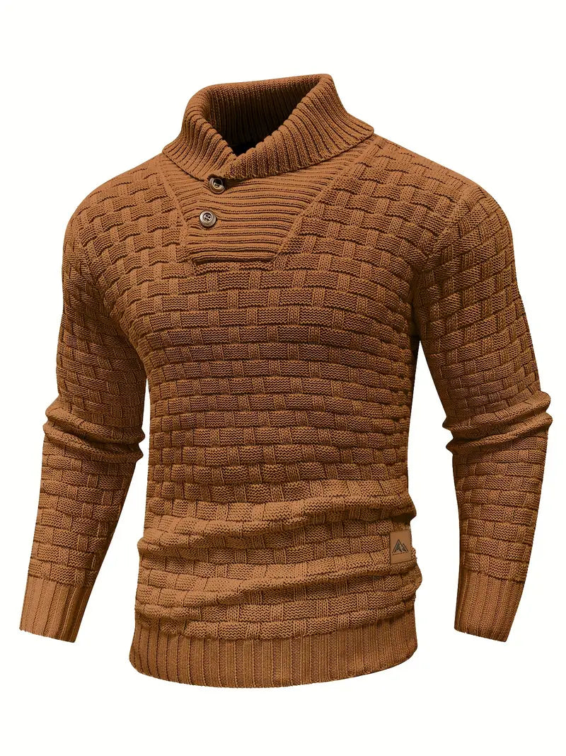 Herren-Strickpullover mit Schalkragen - Auguste