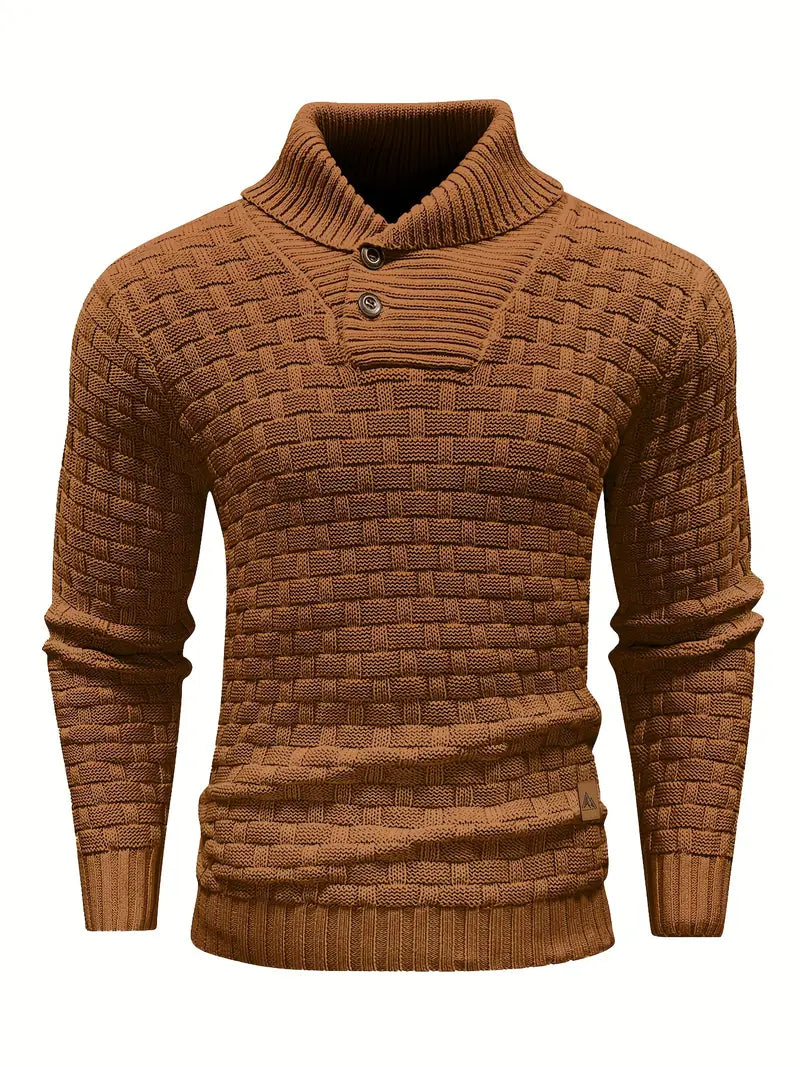 Herren-Strickpullover mit Schalkragen - Auguste