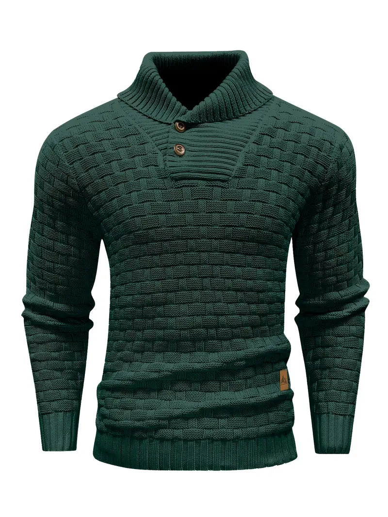 Herren-Strickpullover mit Schalkragen - Auguste