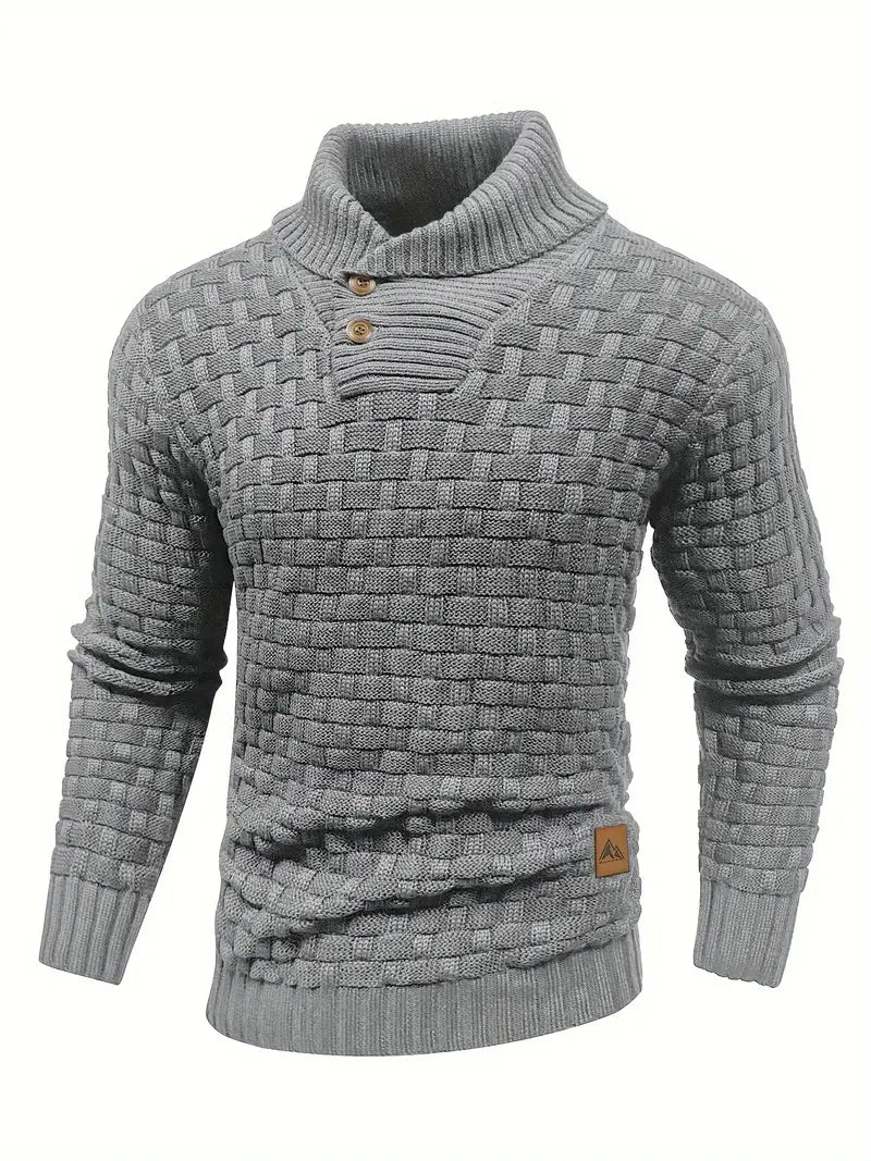 Herren-Strickpullover mit Schalkragen - Auguste