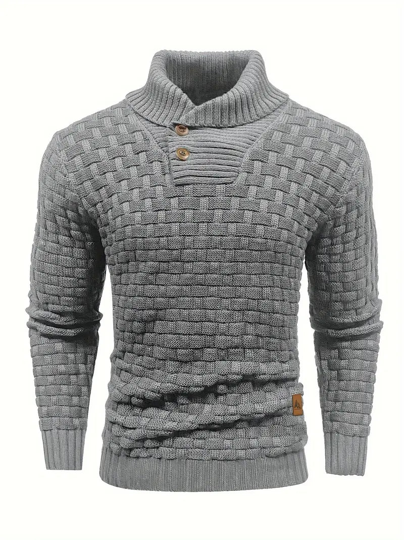 Herren-Strickpullover mit Schalkragen - Auguste