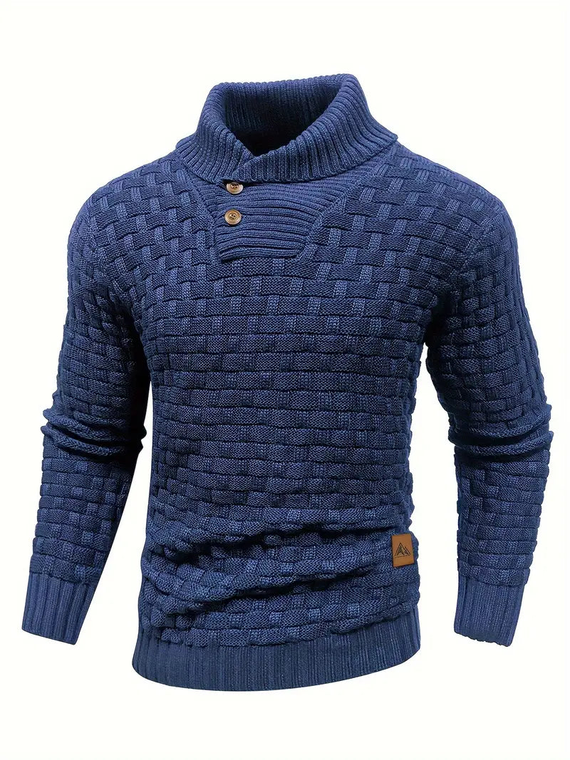 Herren-Strickpullover mit Schalkragen - Auguste