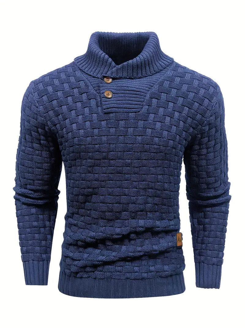 Herren-Strickpullover mit Schalkragen - Auguste