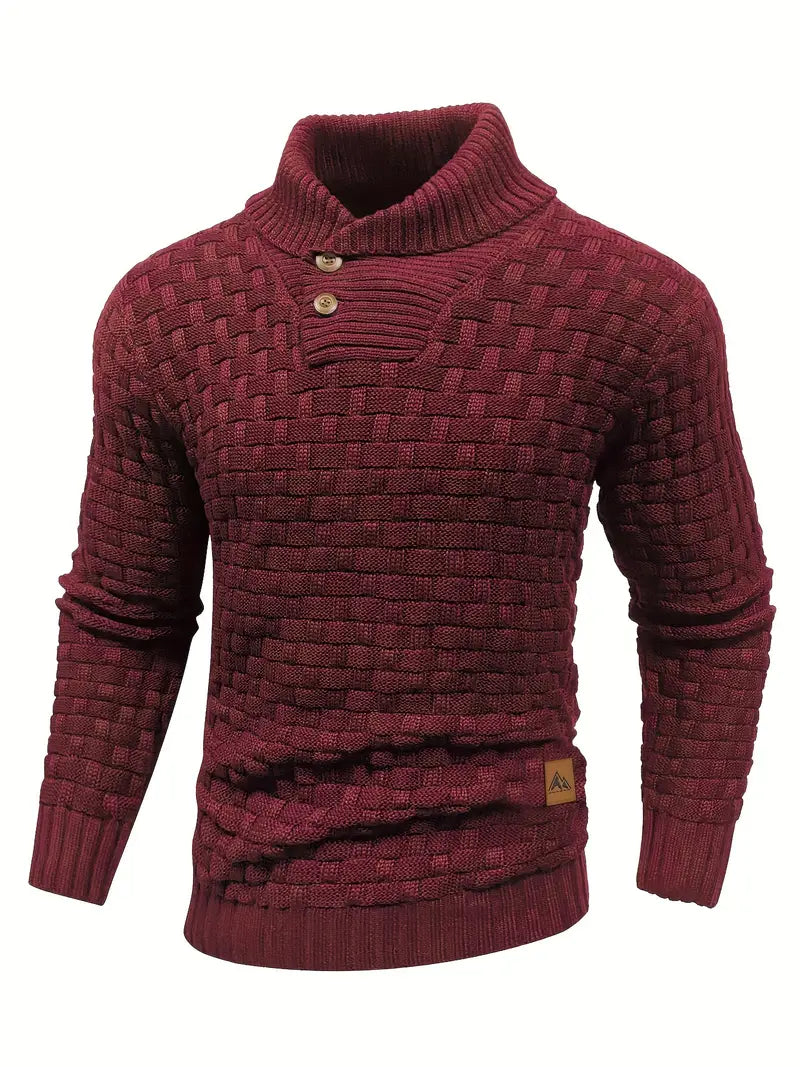 Herren-Strickpullover mit Schalkragen - Auguste
