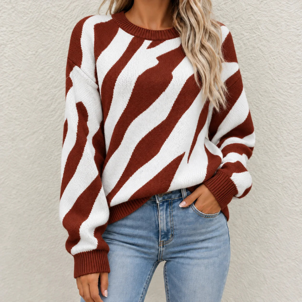 Pull Abstrait Chic pour Femme Camille
