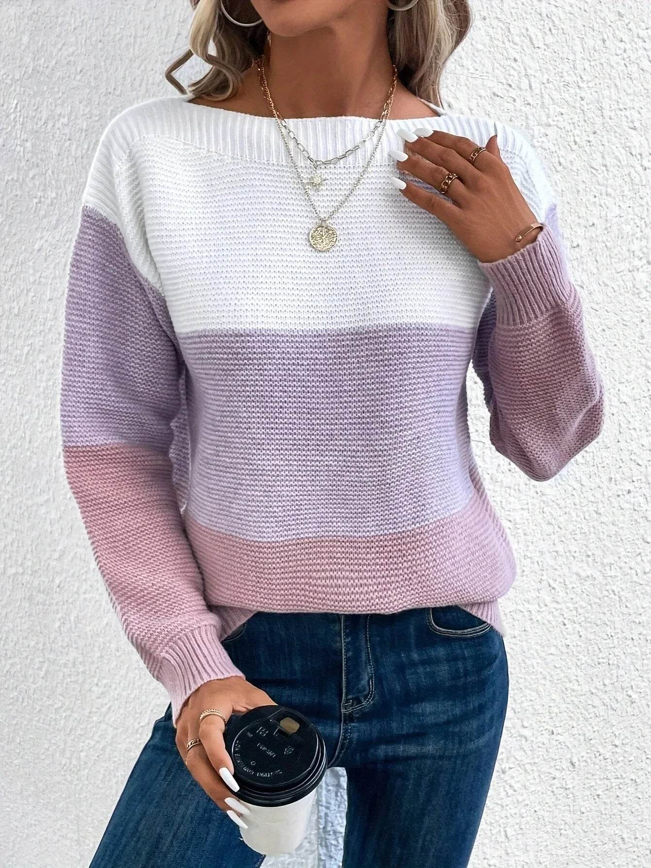 Pull à Col Rond en Maille pour Femme Elena