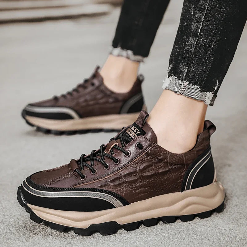 Herren-Sneaker aus strukturiertem Leder – Classy