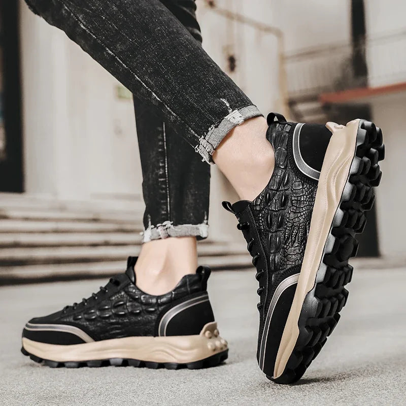 Herren-Sneaker aus strukturiertem Leder – Classy