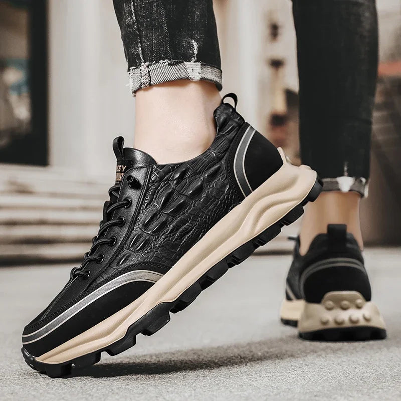 Herren-Sneaker aus strukturiertem Leder – Classy