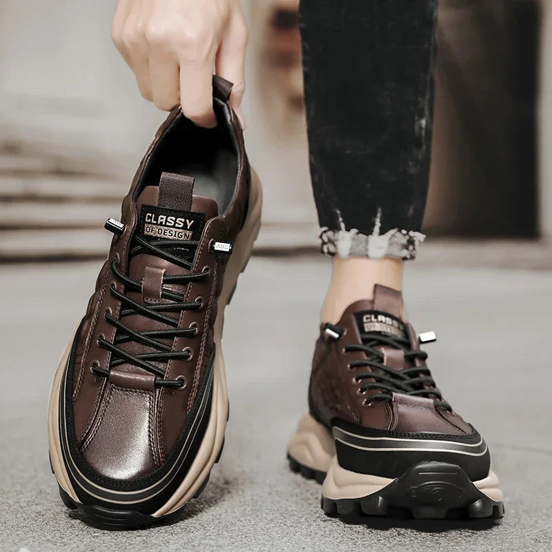 Herren-Sneaker aus strukturiertem Leder – Classy