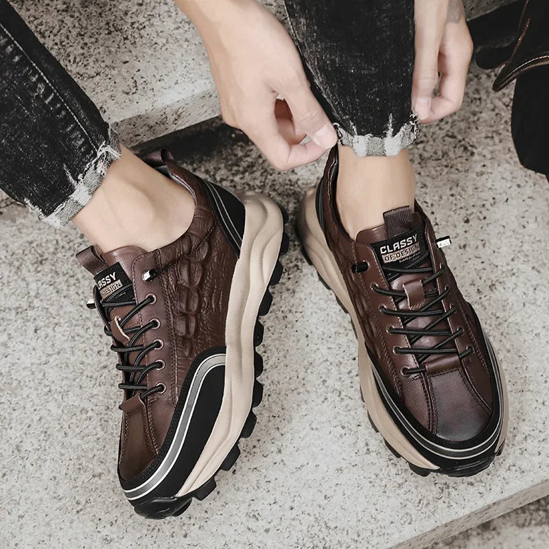 Herren-Sneaker aus strukturiertem Leder – Classy