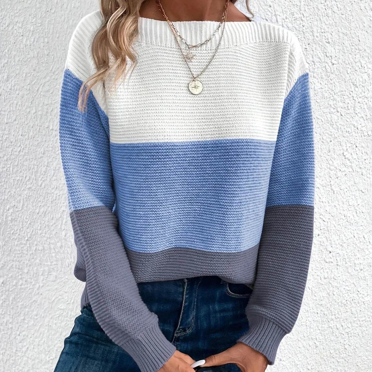 Pull à Col Rond en Maille pour Femme Elena