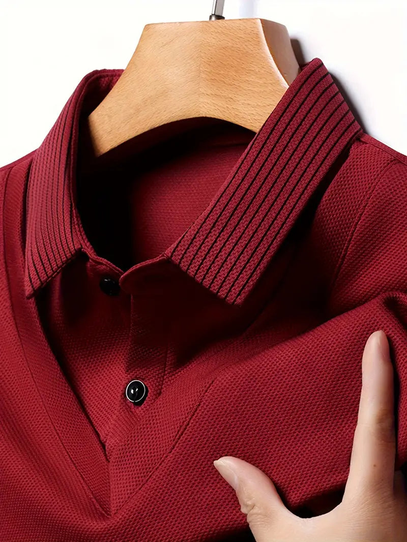 2-in-1 Langarm-Poloshirt für Herren – stylisch und atmungsaktiv