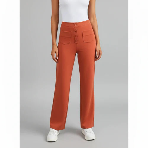 Pantalon Taille Haute Extensible avec Poches Latérales - Sophie