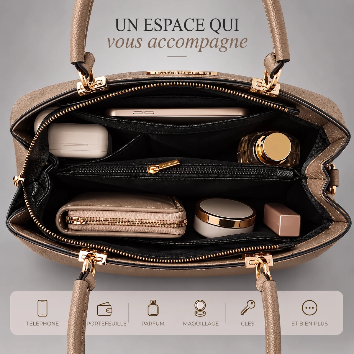 Caline | Ensemble de sacs à main 2 pièces pour femme – Cabas & portefeuille