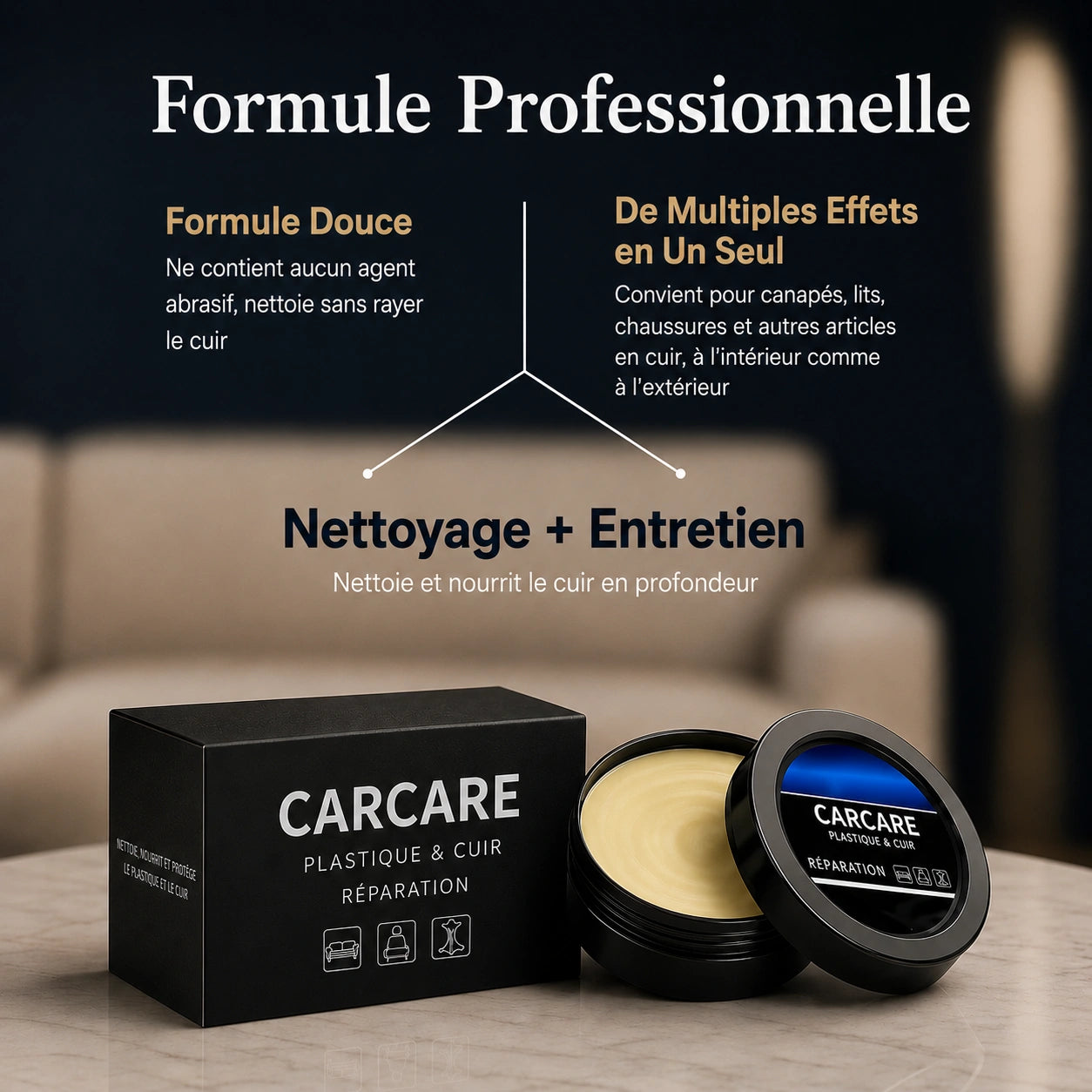 CarCare - Crème Réparatrice + Éponge Gratuite