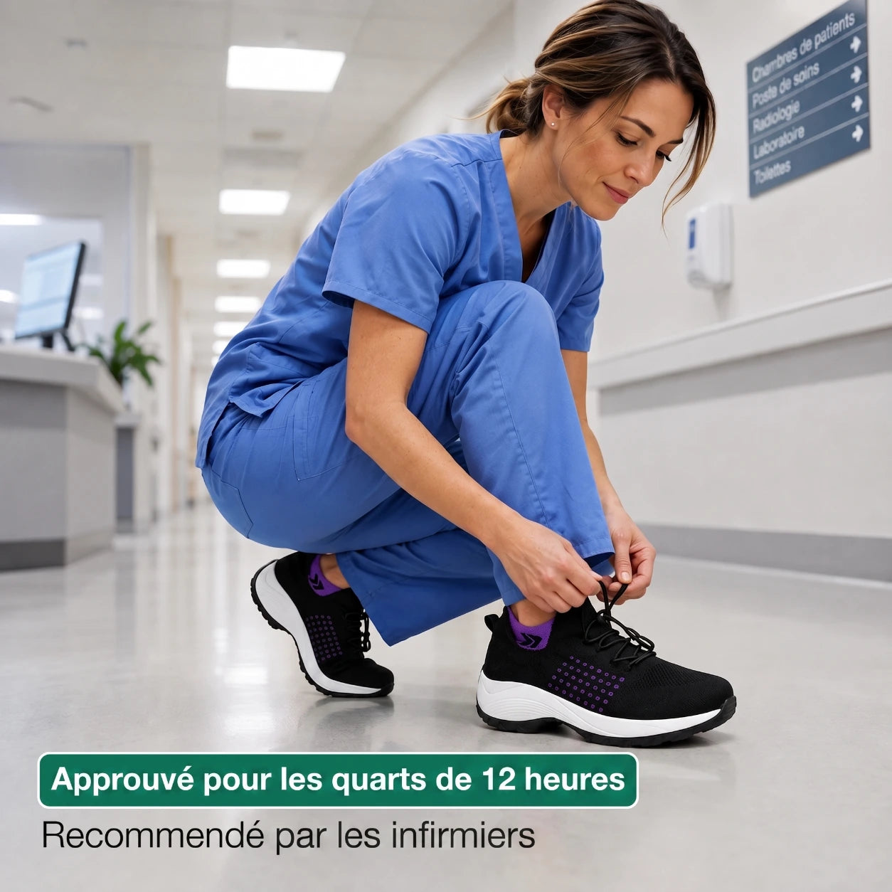 OrthoShift™ – Chaussures de travail 12 h pour soulager les douleurs aux pieds, genoux & dos