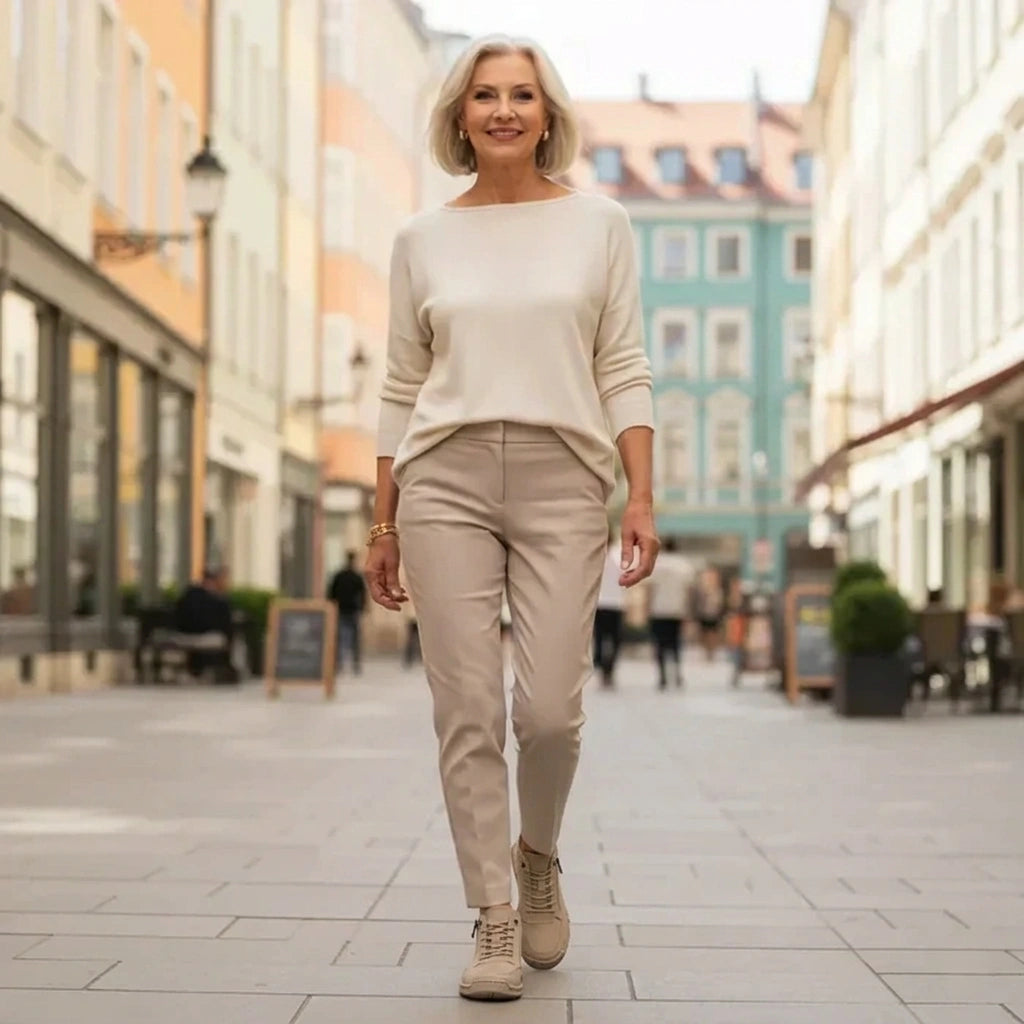 Bottines en cuir confortables avec fermeture éclair – Mavie