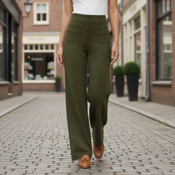 Pantalon Taille Haute Extensible avec Poches Latérales - Sophie