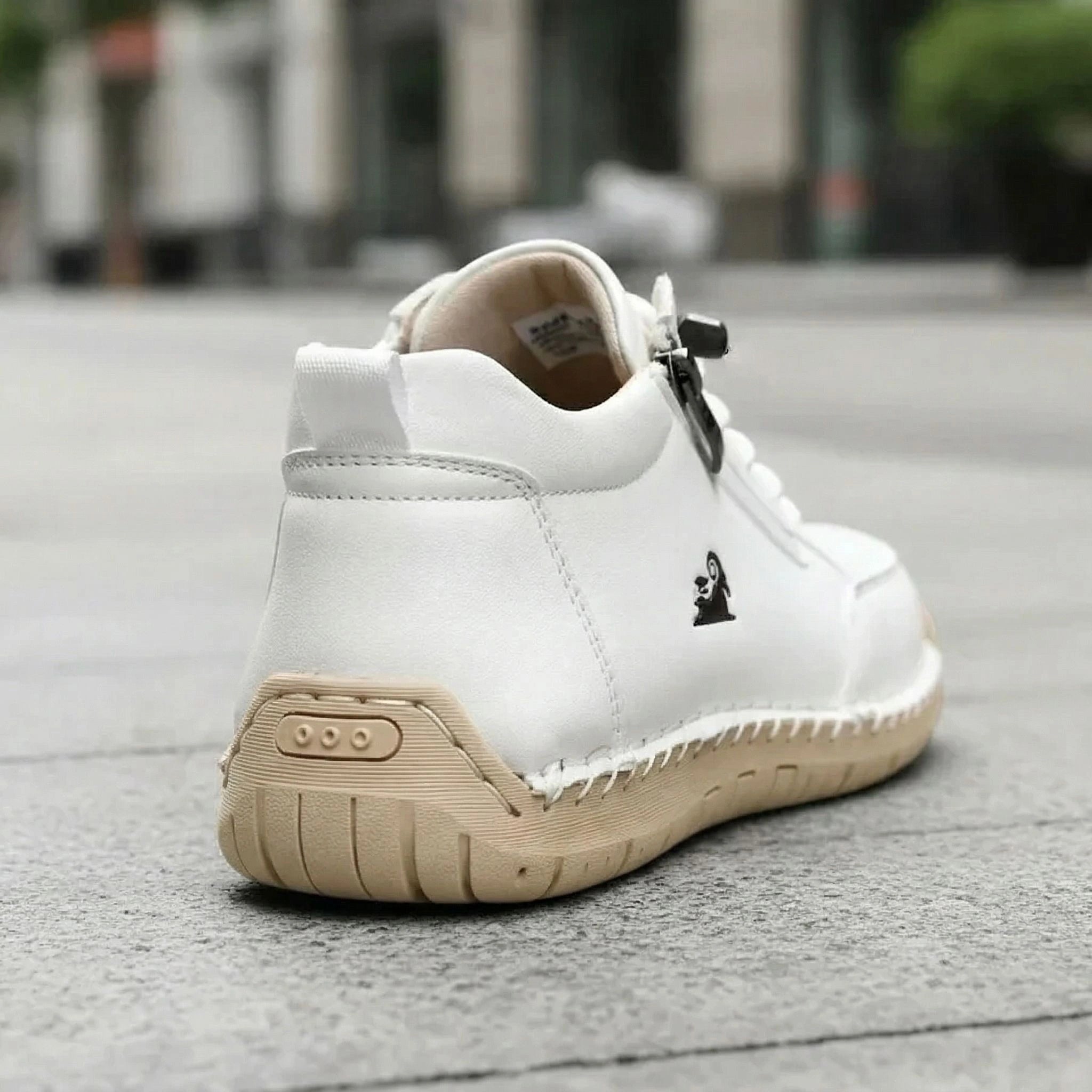 Bottines en cuir confortables avec fermeture éclair – Mavie