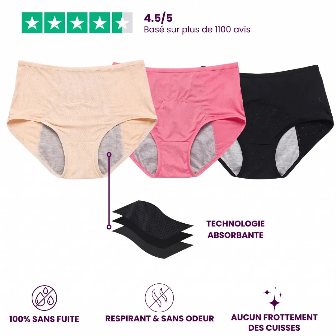 VitalDry | Sous-vêtements anti-fuites | Lot de 5